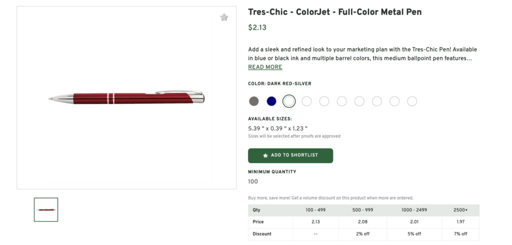 Bamboo or Recycled Pens