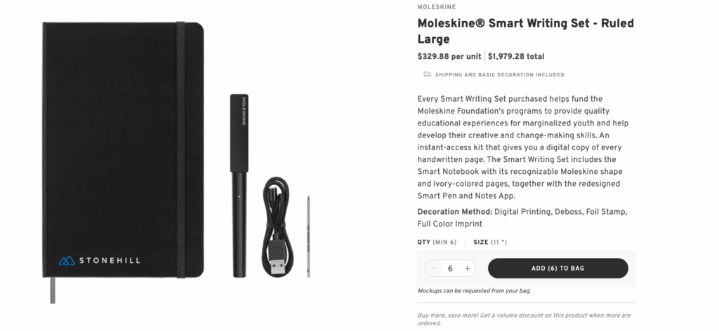 Moleskine® Classic Hard Cover Notebook – Custom Logo Stationery Gift