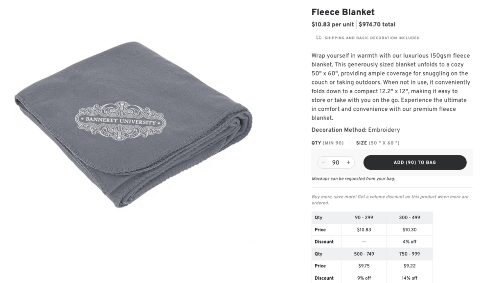 Custom Embroidered Fleece Blanket