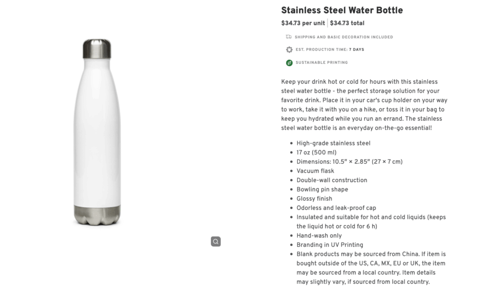 Stainless Steel Water Bottle
