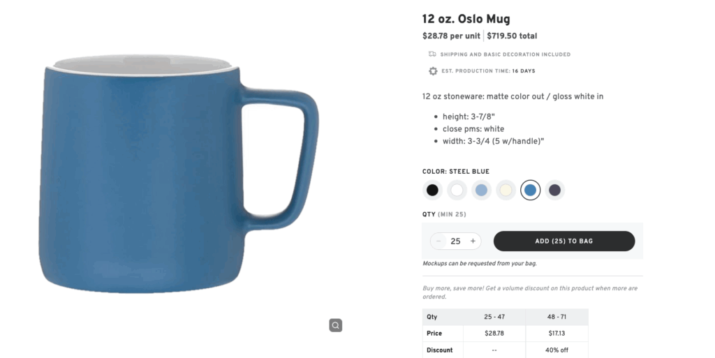 Personalized 12 oz. Oslo Mug