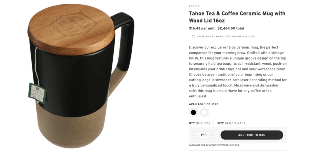 Tahoe Tea Coffee Ceramic Mug with Wood Lid