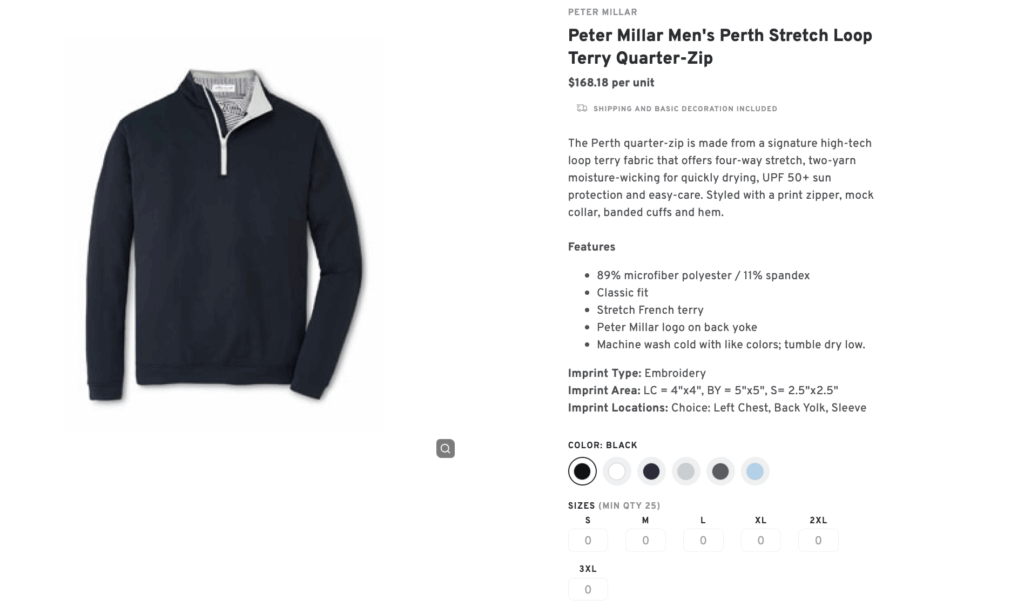 Peter Millar Men’s Perth Stretch Loop Terry Quarter Zip