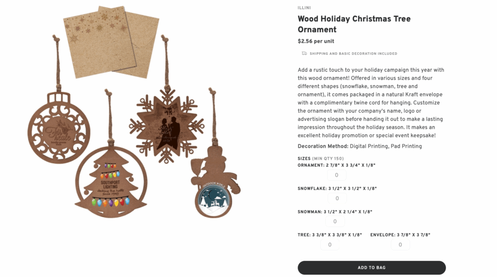 Wood Holiday Christmas Tree Ornament