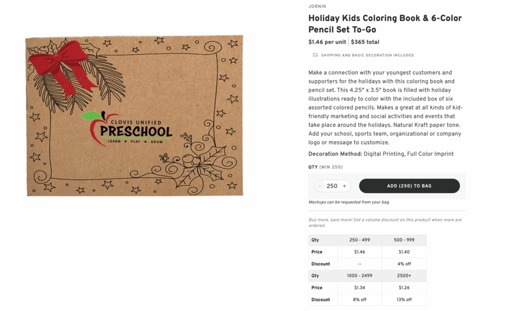 Holiday Kids Coloring Book & 6-Color Pencil Set To-Go