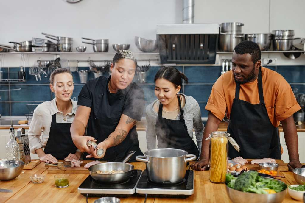 Chef Teaching Cooking Class on Meat