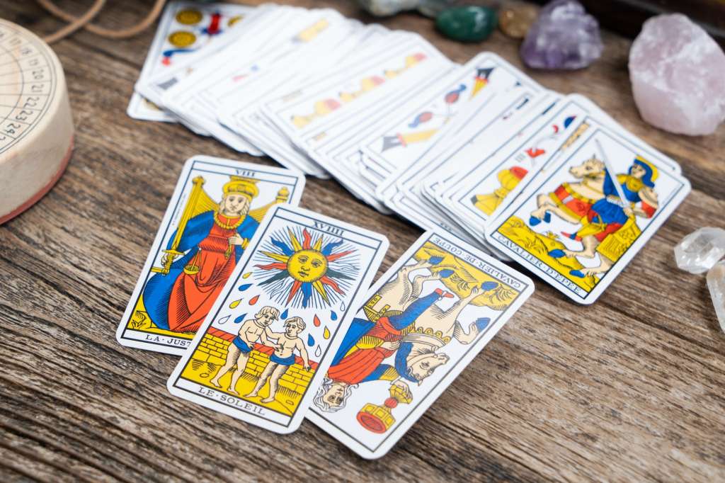 Fortune telling on tarot cards