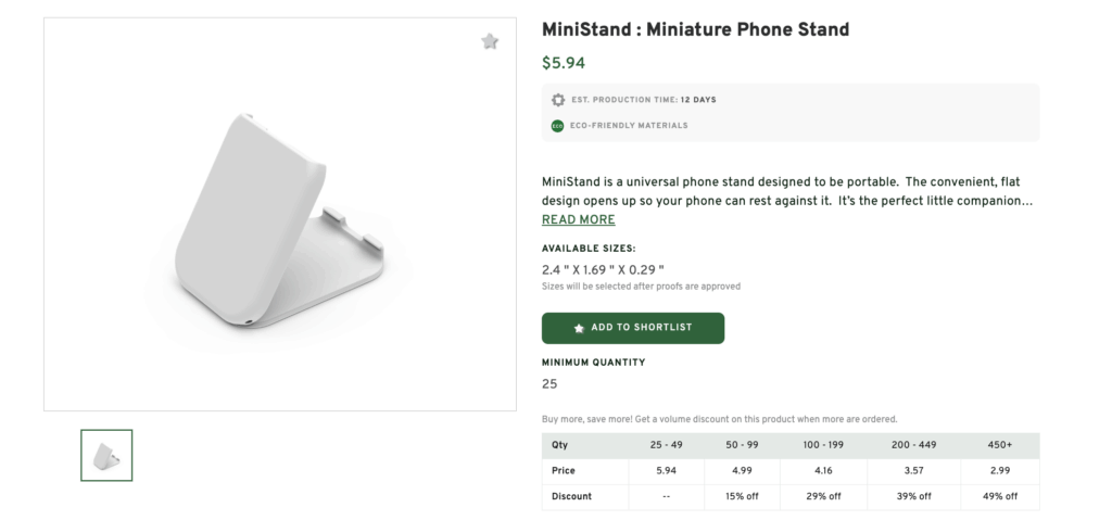 MiniStand: Miniature Phone Stand