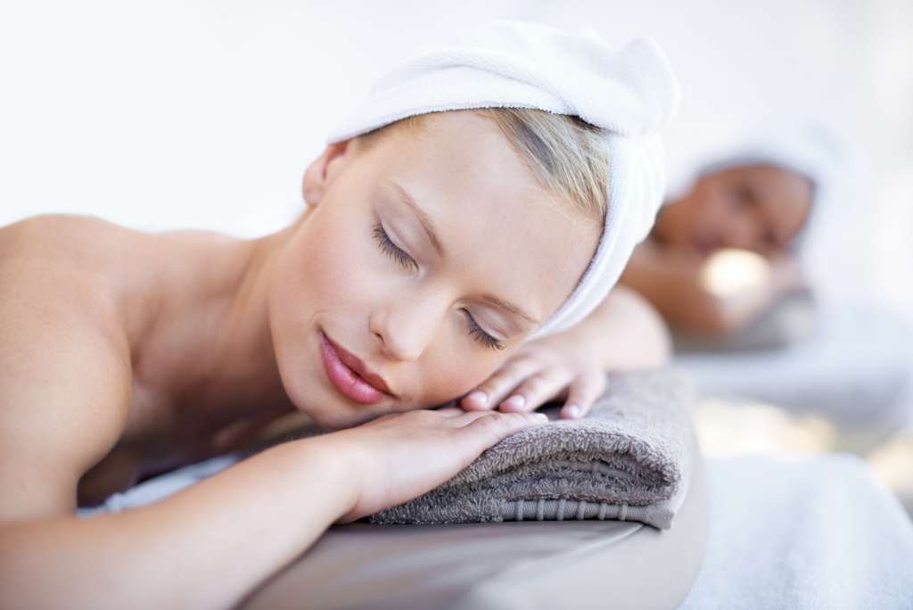 Theres nothing better than a day at the spa. A beautiful young woman relaxing at the beauty spa.