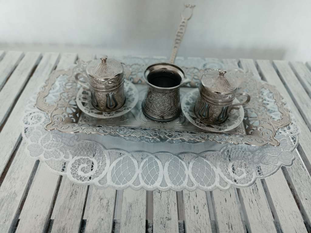Turkish coffee silver set