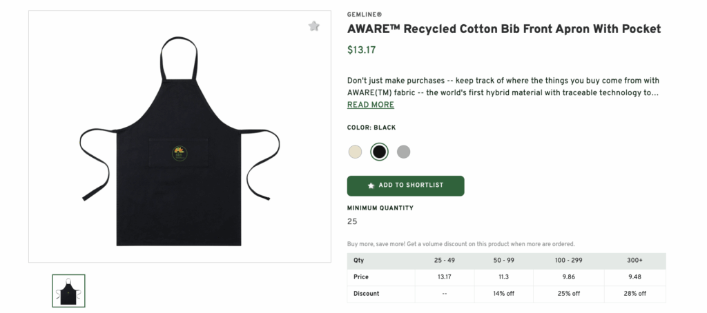 Customized Aprons or T-shirts