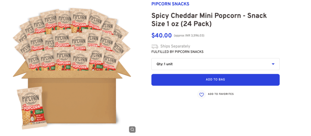 Spicy Cheddar Mini Popcorn - Snack Size 1 oz (24 Pack)