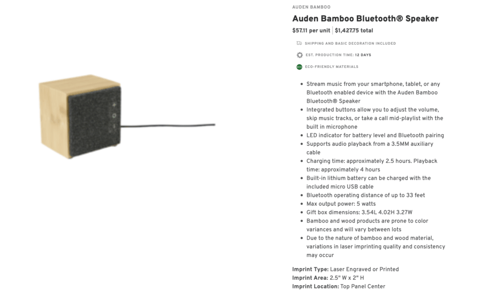 Auden Bamboo Bluetooth Speaker