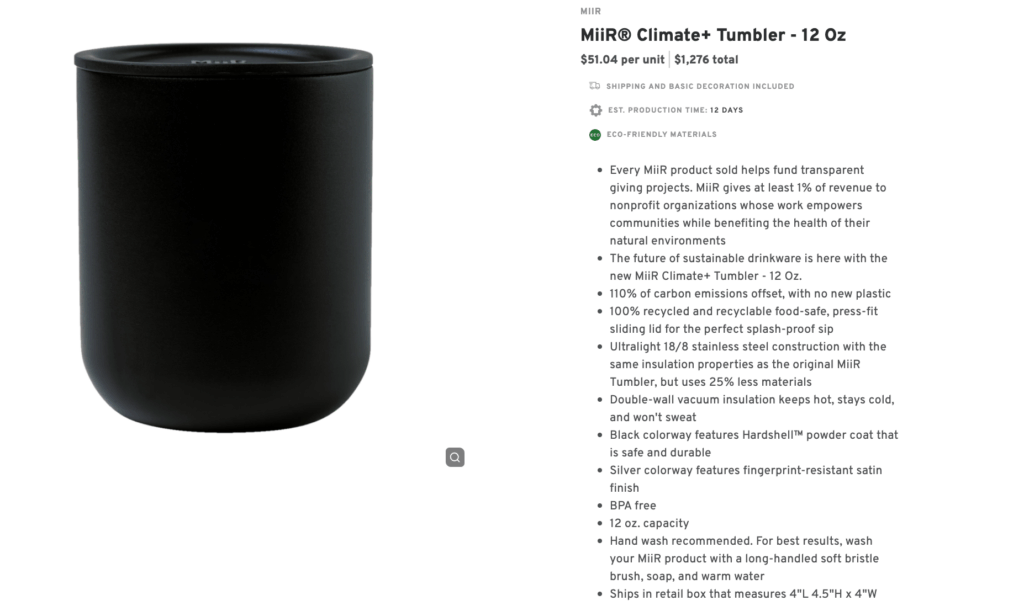 MiiR® Climate+ Tumbler - 12 Oz
