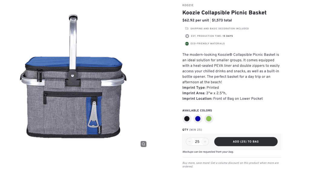 Koozie Collapsible Picnic Basket