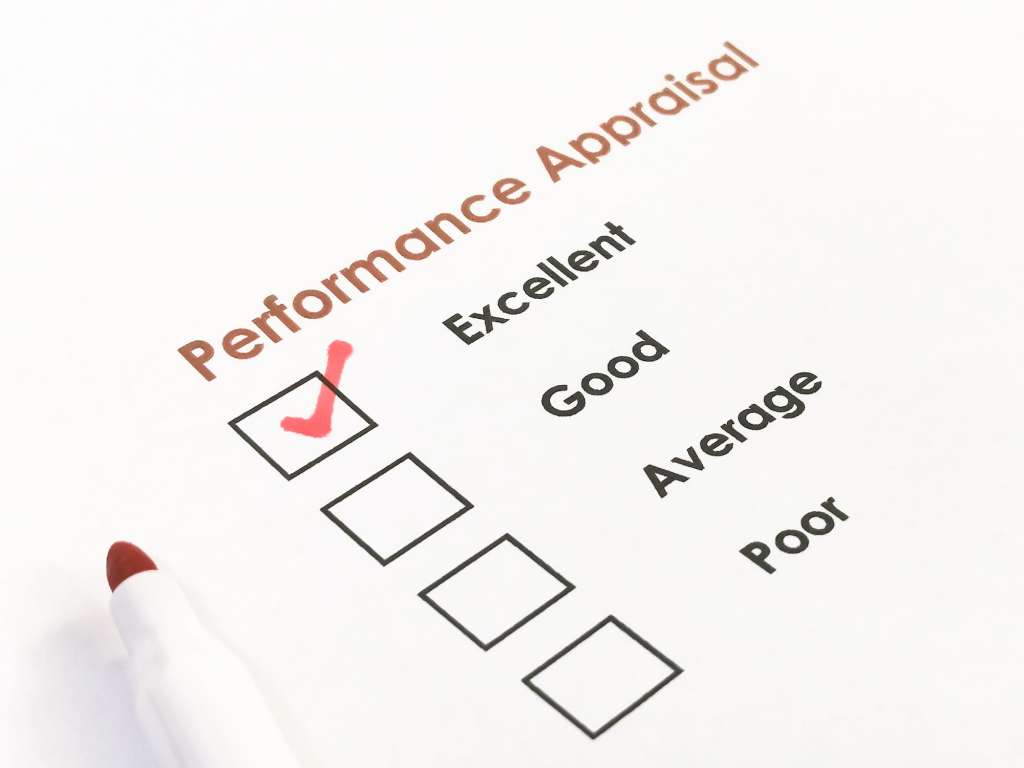 Performance appraisal with details and blank checkbox.