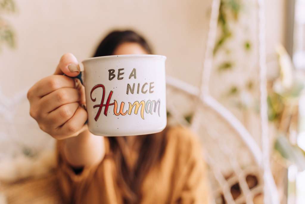Be a nice human coffee mug