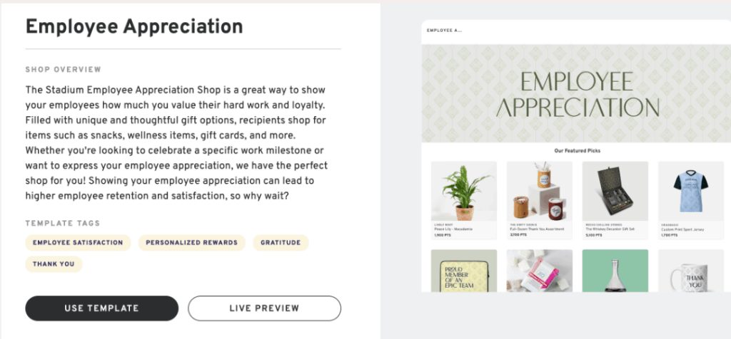 Employee Appreciation Gift Shop