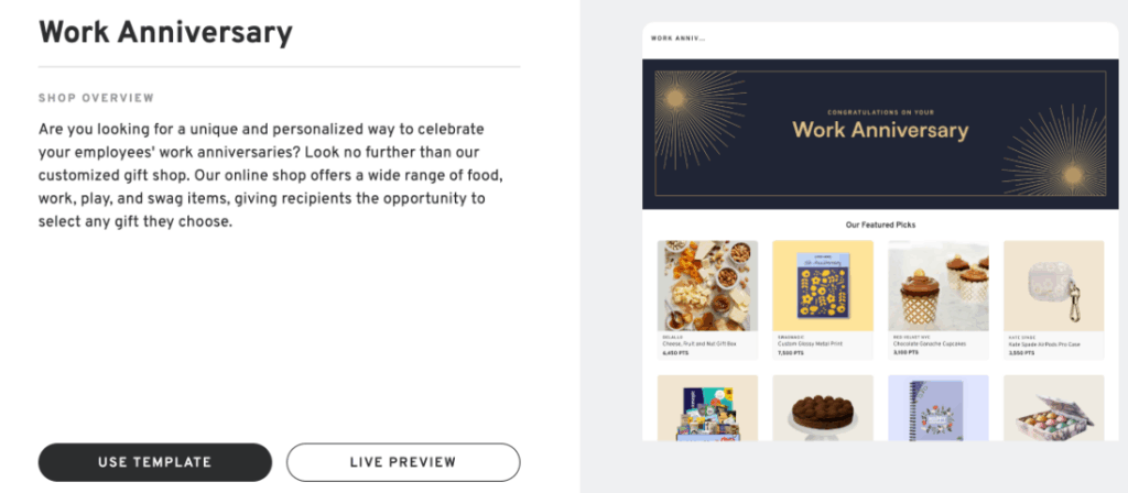 Work Anniversary Gift Shop