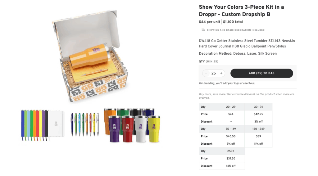 Show Your Colors 3-Piece Kit in a Droppr