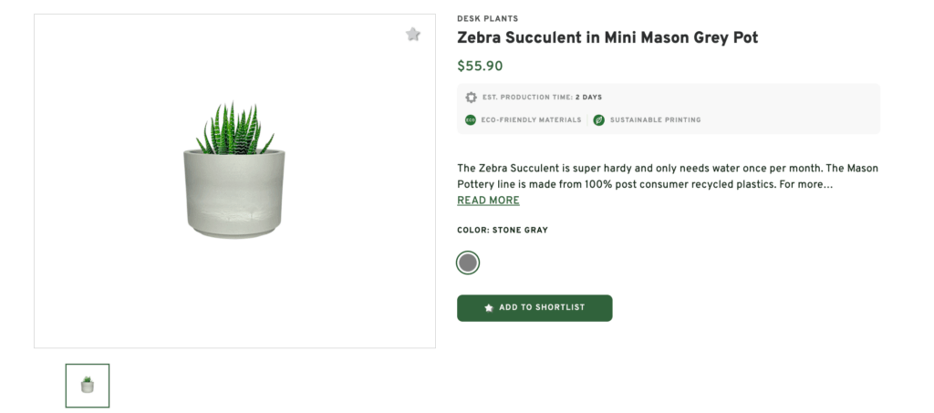 Plants with a Thank You Card