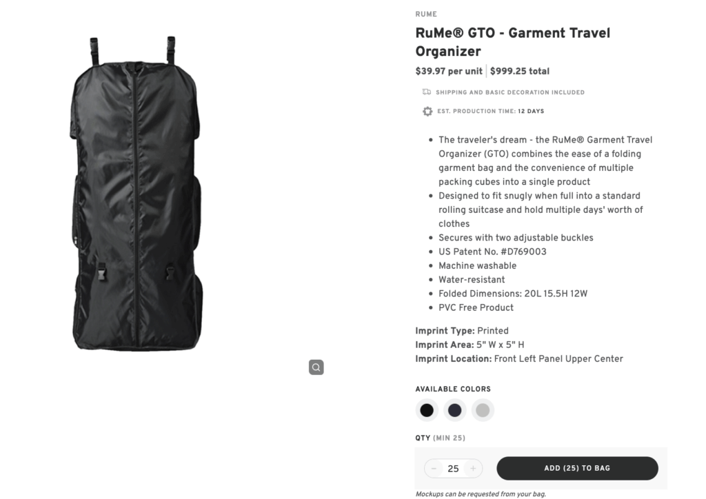 RuMe GTO – Garment Travel Organizer