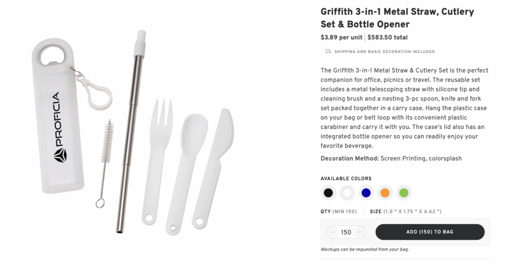 Branded Reusable Metal Straws