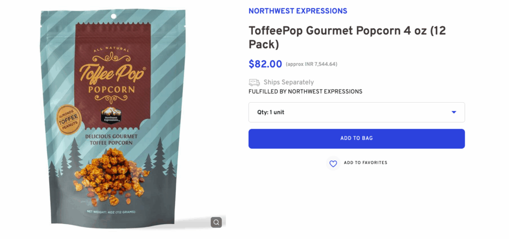 ToffeePop Gourmet Popcorn ( 12 Pc)