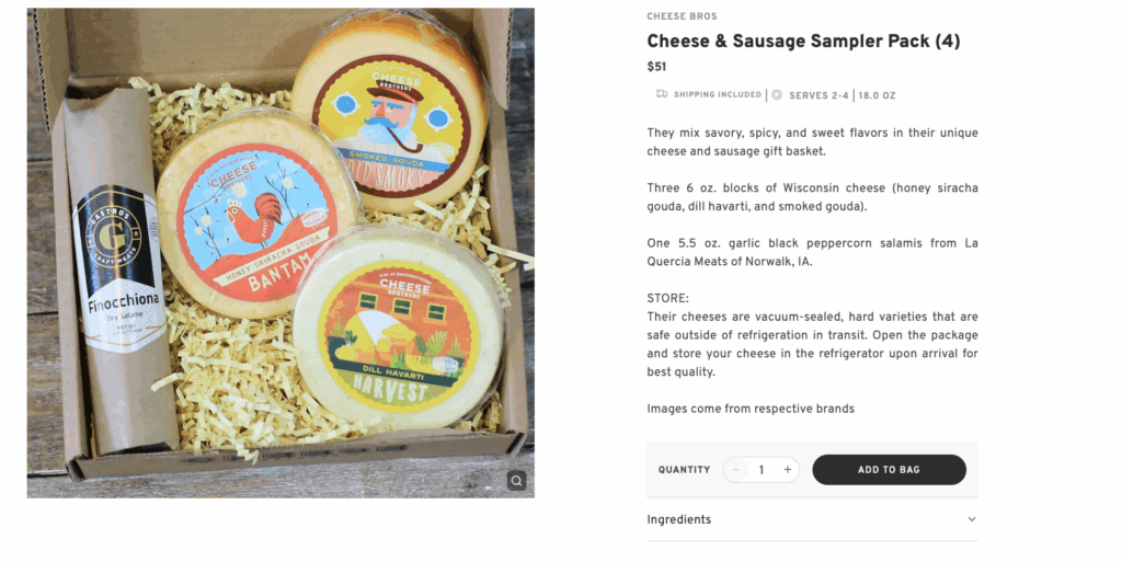 Cheese & Sausage Sampler Pack (4)