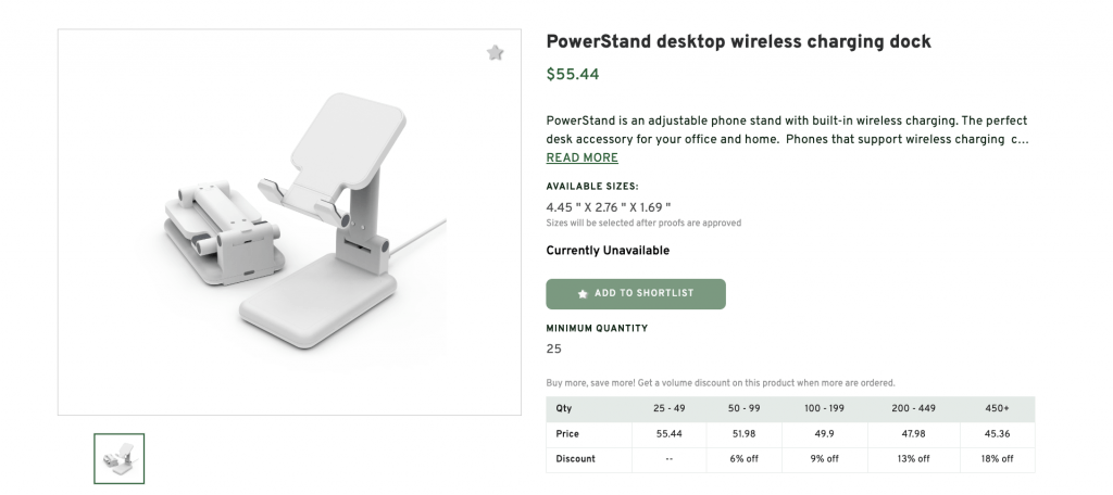PowerStand desktop wireless charging dock