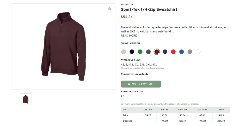 Sport Tek Zip Sweatshirt