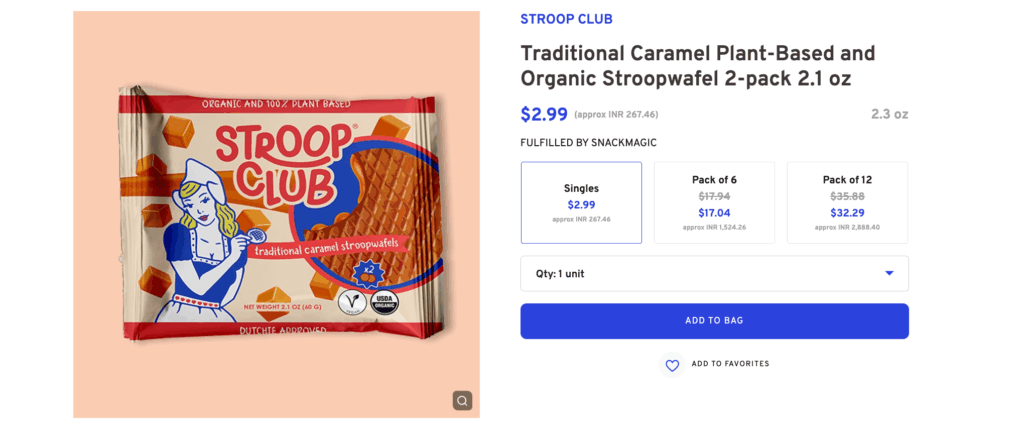 Traditional Caramel Plant-Based and Organic Stroopwafel