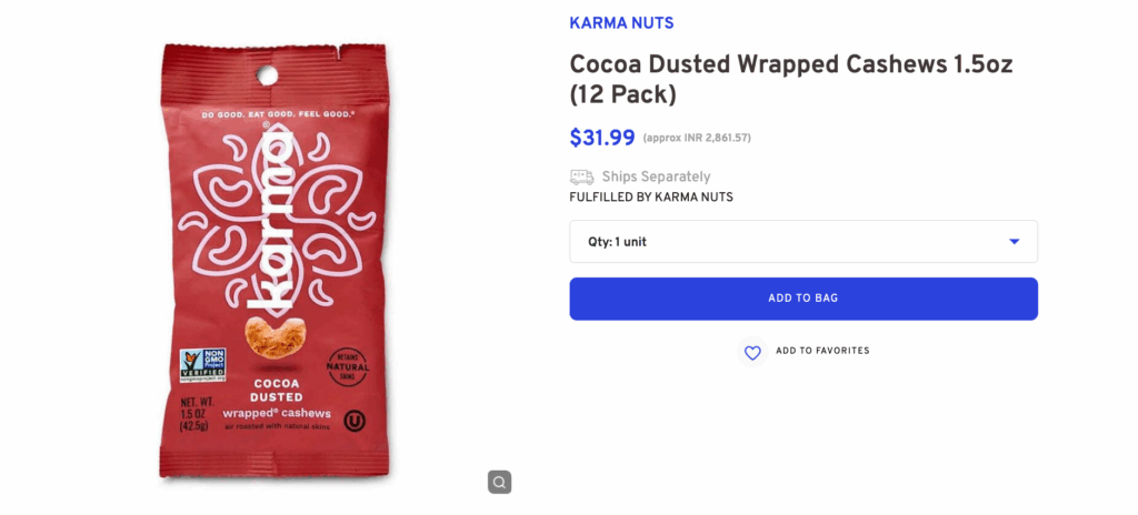 Cocoa Dusted Wrapped Cashews