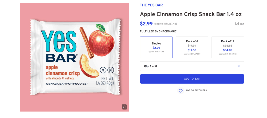 Apple Cinnamon Crisp Snack Bar