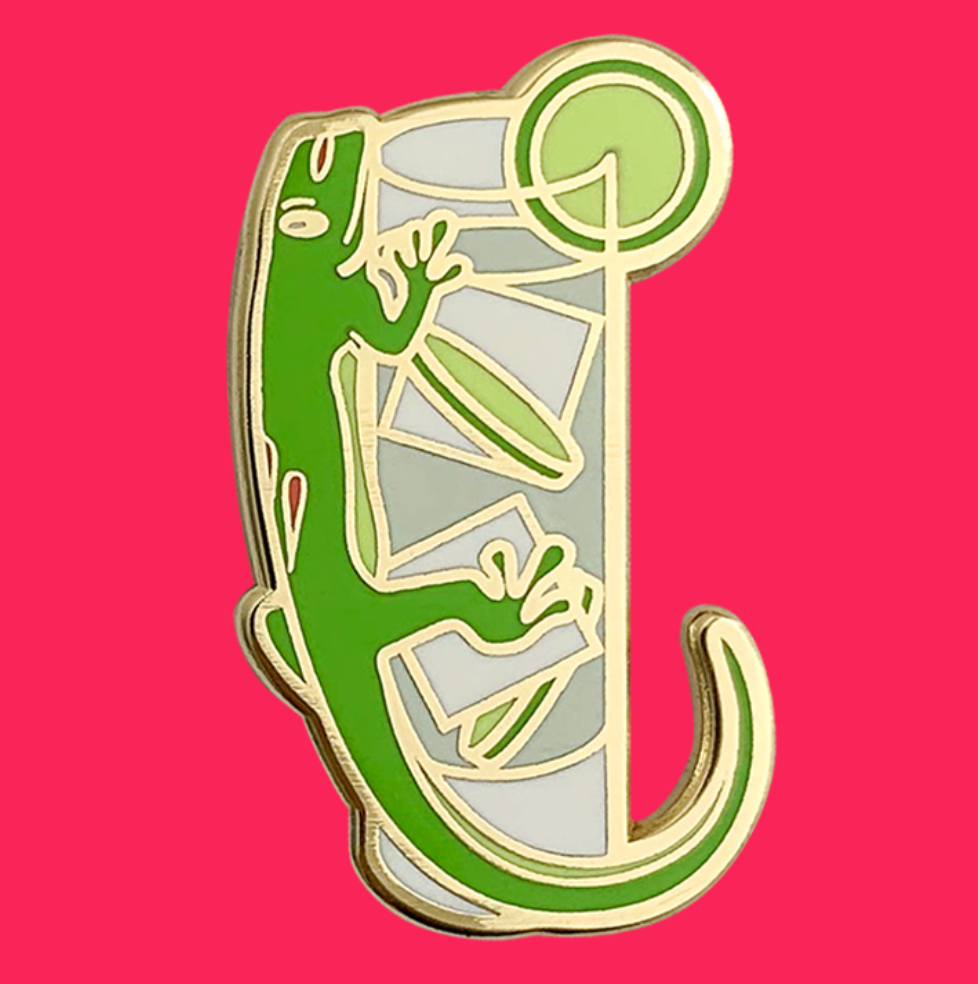 Gecko Gin & Tonic Enamel Pin