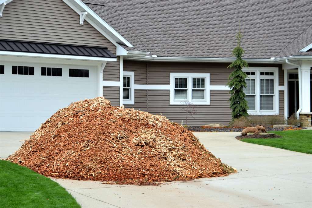 Mulch for landscape delivered to home own in driveway