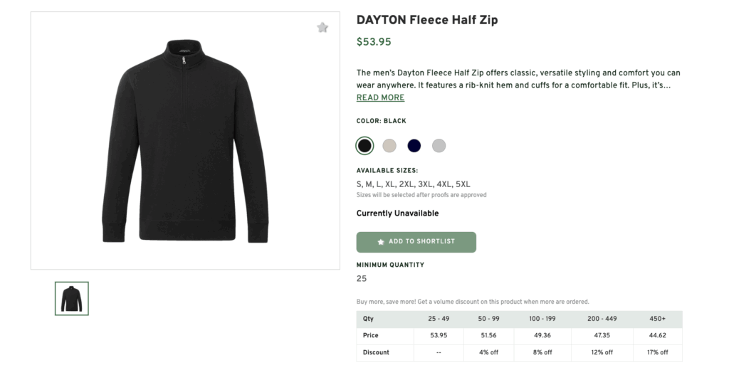 Dayton Fleece Half Zip