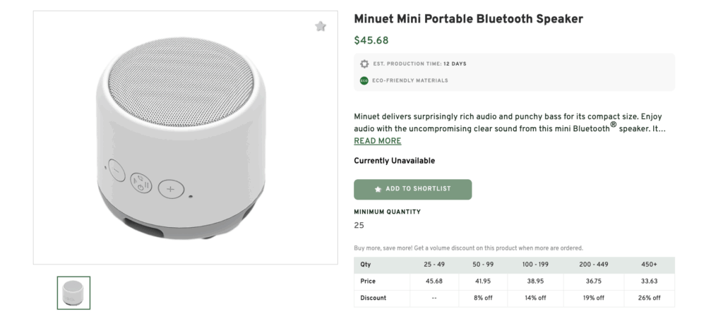Minuet Mini Portable Bluetooth Speaker