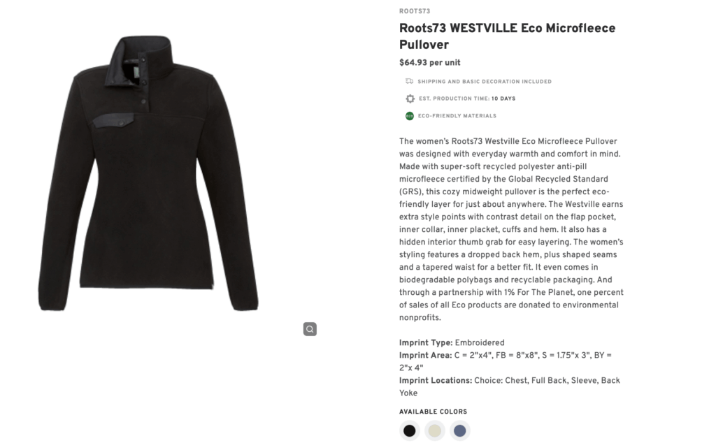 Roots73 Westville Eco Microfleece Pullover