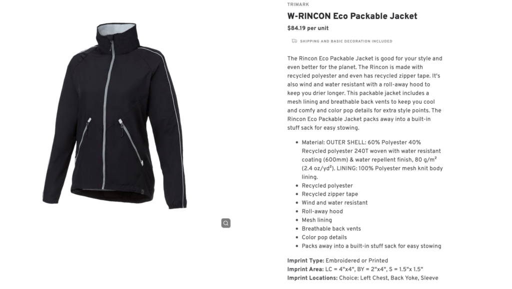 W Rincon Eco Packable Jacket