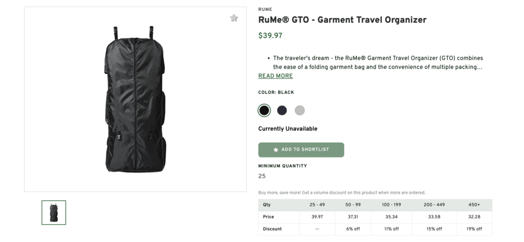RuMe GTO - Garment Travel Organizer