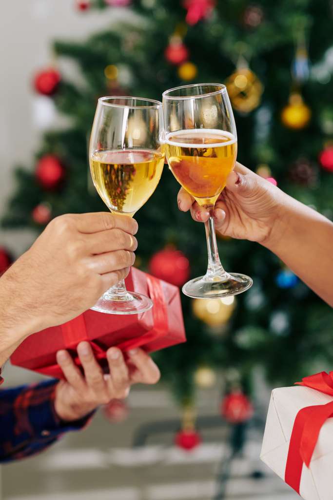 Toasting at Christmas party