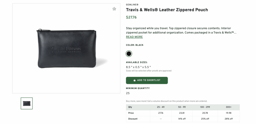 Leather Zippered Pouch