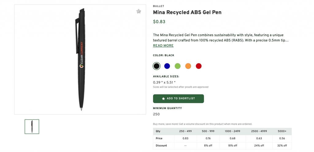 Mina Recycled ABS Gel Pen