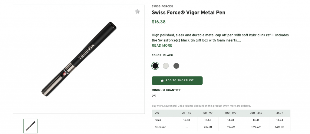 Swiss Force Vigor Metal Custom Pen
