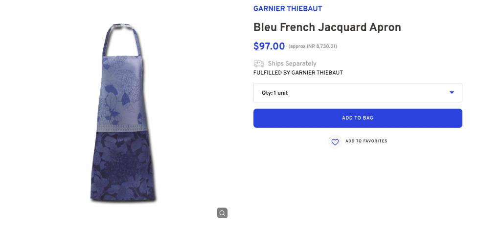Bleu French Jacquard Apron