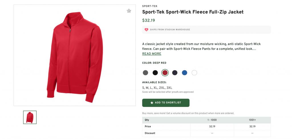 Sport-Tek Sport-Wick Fleece Full-Zip Jacket