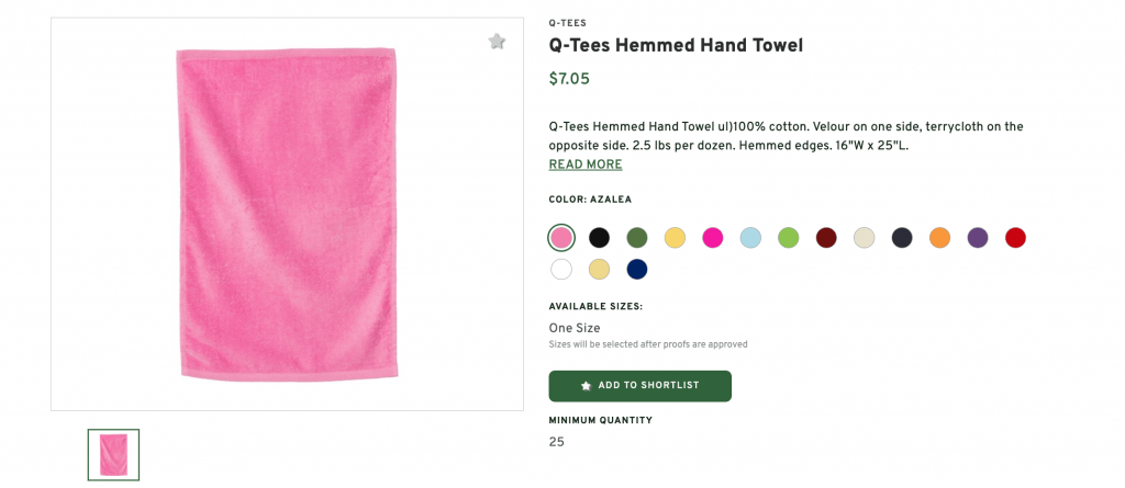 Q-Tees Hemmed Hand Towel