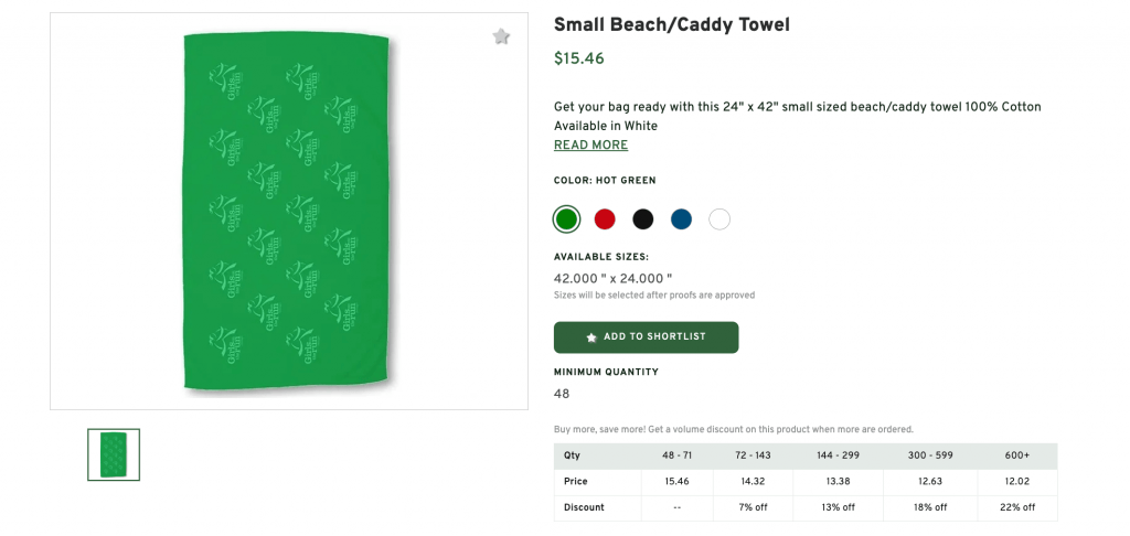 Small Beach/Caddy Towel