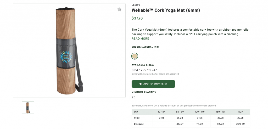 Wellable Cork Yoga Mat